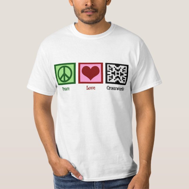Fredkärlekkorsord Tee Shirt (Framsida)