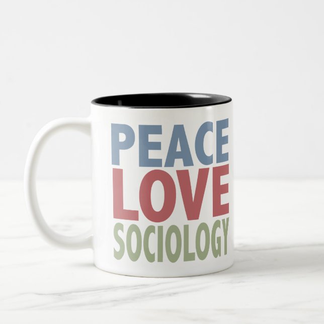 Fredkärleksociologi Två-Tonad Mugg (Vänster)