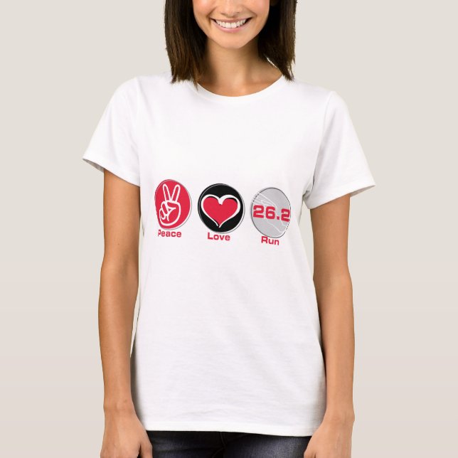 Fredkärlekspringa 26,2 miles - maraton tee shirt (Framsida)