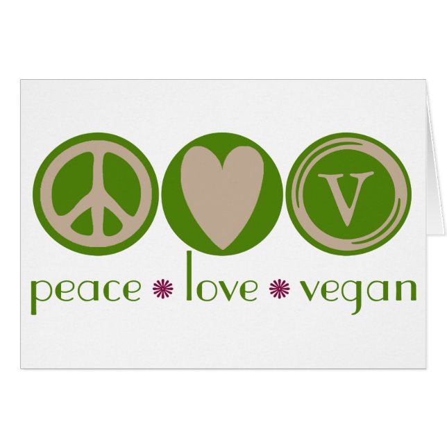 FredkärlekVegan Hälsningskort (Framsidan Horizontal)