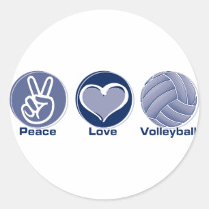 Fredkärlekvolleyboll Runt Klistermärke