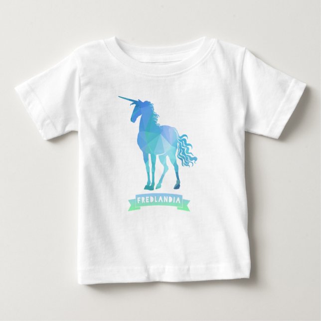 Fredlandia Unicorn Småbarn Ruffle Dress Tee Shirt (Framsida)