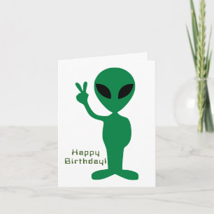 Fredlig Alien Birthday Kort