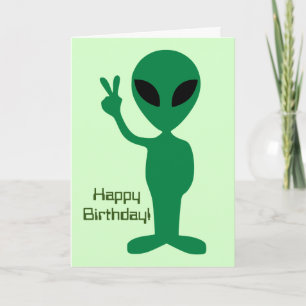 Fredlig Alien Birthday Kort
