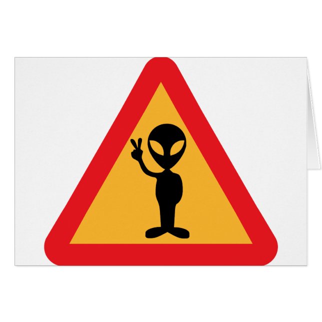 Fredlig Alien-signatur Hälsningskort (Framsidan Horizontal)