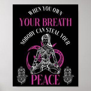 Fredlig Andning Meditation Yoga Värld Vänlighet Pa Poster