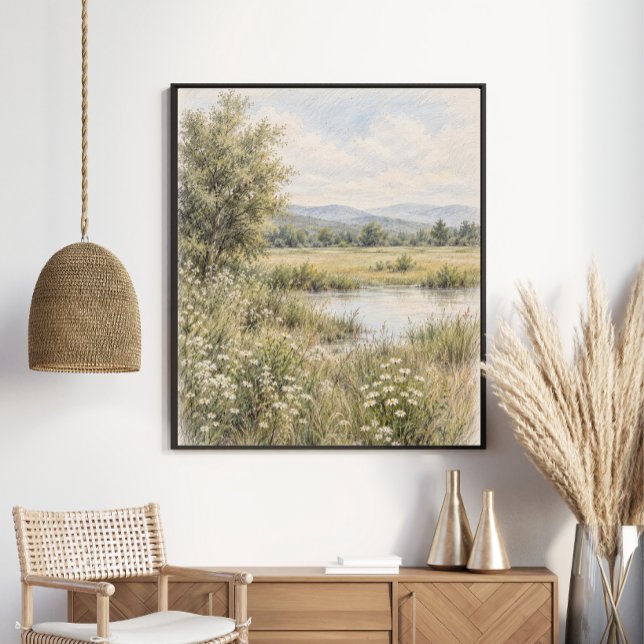 Fredlig äng med vilda blommor poster (Skapare uppladdad)