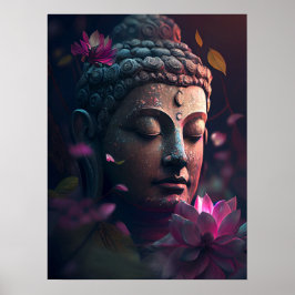 Fredlig Ansikte i Buddha | Art Poster