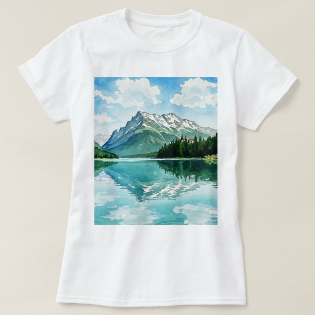 Fredlig bergslandskap t shirt (Design framsida)