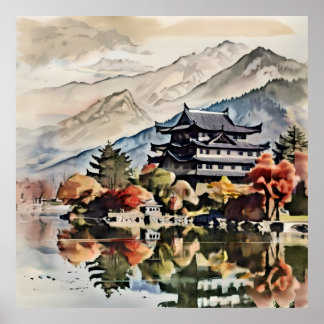 Fredlig bergslott poster