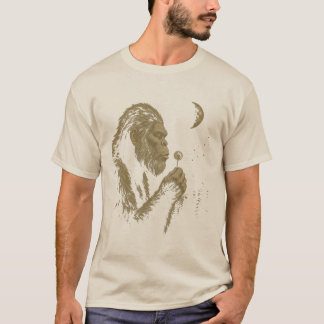 Fredlig Bigfoot som blåser maskros T-shirt
