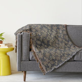 Fredlig blå och gräddvit, batik Throw Blanket Filt