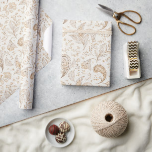 Fredlig bohemisk hippie sextiotalet paisley födels presentpapper