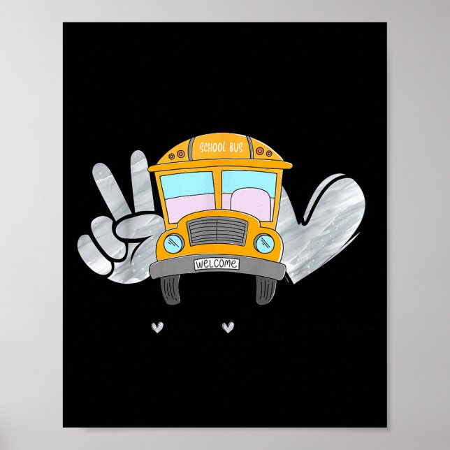 Fredlig Bussförare Rolig Skolbussförare Barn Poster (Framsidan)