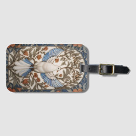 Fredlig Dove William Morris Inspired Blommigt Bagagebricka