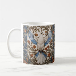 Fredlig Dove William Morris Inspired Blommigt Kaffemugg