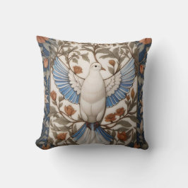 Fredlig Dove William Morris Inspired Blommigt Kudde
