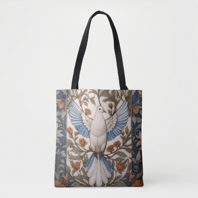 Fredlig Dove William Morris Inspired Blommigt Tygkasse (Framsida)