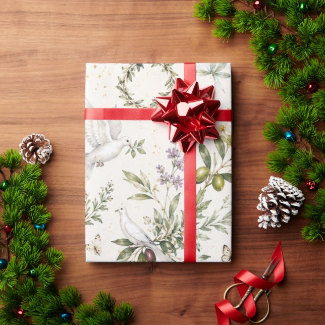 Fredlig Duva & Olivkvist Harmoni Inpackningspapper Presentpapper (Julgåva)