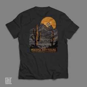 Fredlig Enkel Känsla - Vinyl Öken Solnedgång Kaktu T Shirt