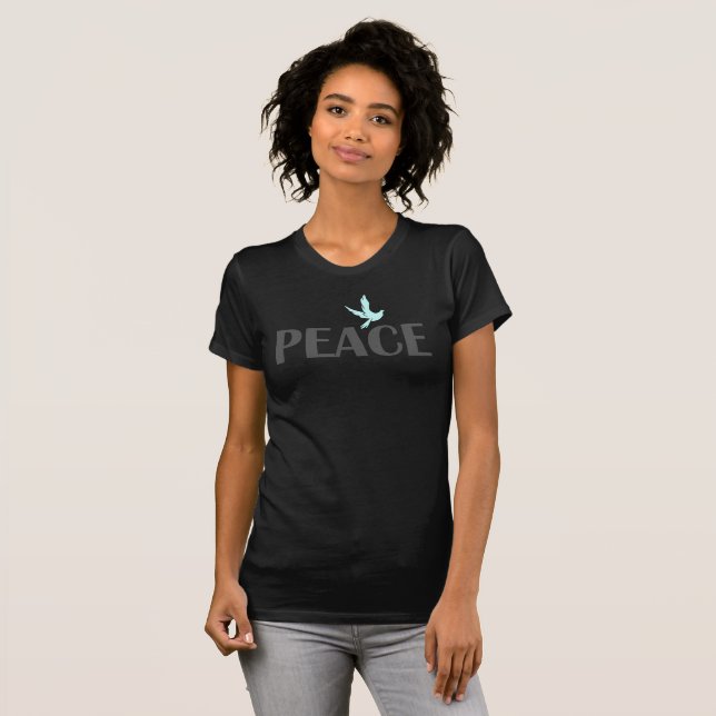 Fredlig enkel minimalistisk duva modern T-Shirt (Hel framsida)