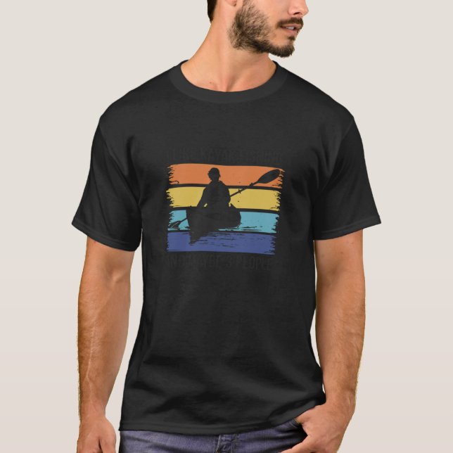 Fredlig fiskekajak Humor Design T Shirt (Framsida)