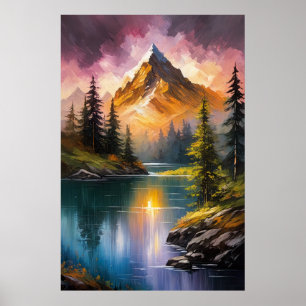 Fredlig flod i ett skogbevuxet Eden Poster