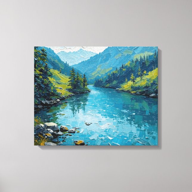 Fredlig flodpremiumsskrapning av kanvas Wall Art (Framsida)