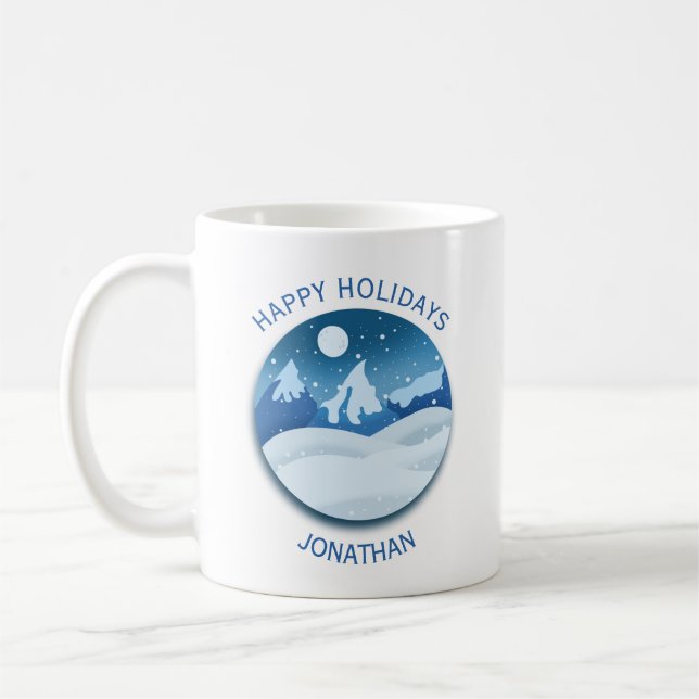 Fredlig Frostig Landskapsdesign Kaffemugg (Vänster)