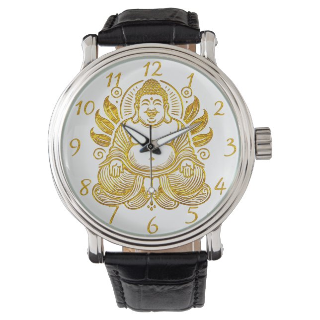 Fredlig Golden Buddha Armbandsur (Framsida)