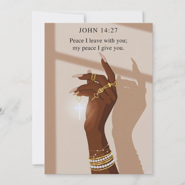 Fredlig Grace John 14:27 Faith Julkort (Framsida)