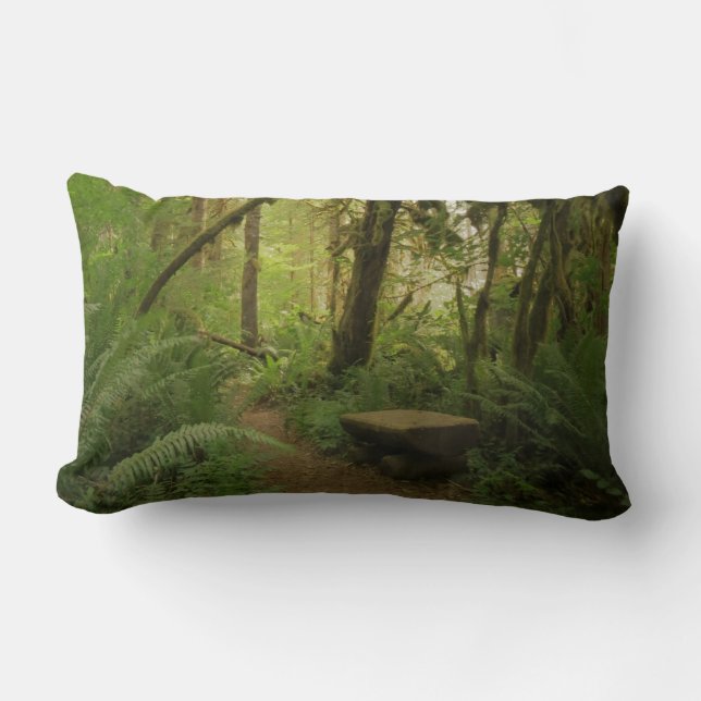 Fredlig Grönt Forest Trail i Washington Lumbarkudde (Framsida)