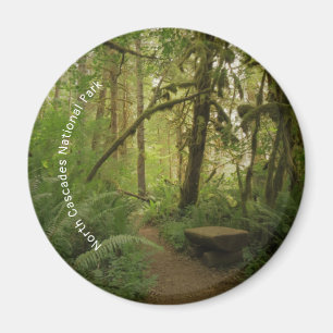 Fredlig Grönt Forest Trail i Washington Magnet