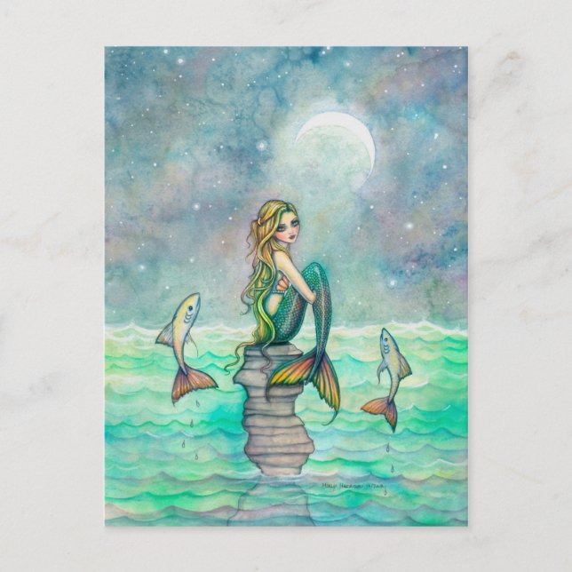 Fredlig Hav Sjövätte Fantasi Konst Vykort (Framsida)