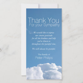 Fredlig Himmel V1 Sympathy Tack Photo Card Kort