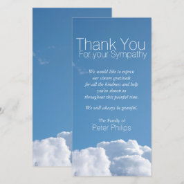 Fredlig Himmel V1 Sympathy Tack Photo Card Kort