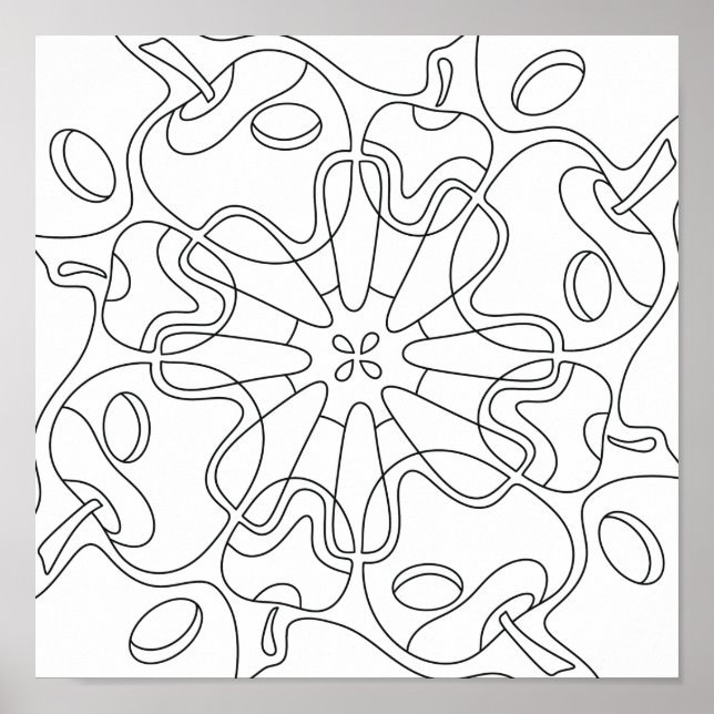 Fredlig höst: Färgning av äpplen med Abstrakt Poster (Framsidan)