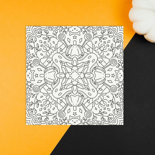Fredlig höst: Halloween Magic Coloring Card (Skapare uppladdad)