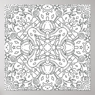 Fredlig höst: Halloween Magic Coloring Poster