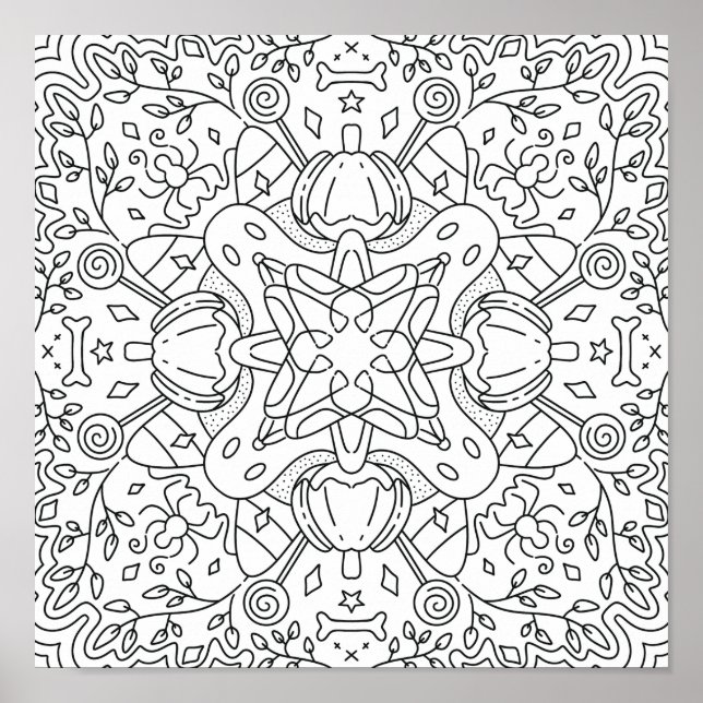 Fredlig höst: Halloween Magic Coloring Poster (Framsidan)