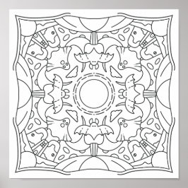 Fredlig höst: Halloween-taloky nattfärgning Poster