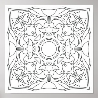 Fredlig höst: Halloween-taloky nattfärgning Poster