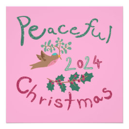Fredlig jul 2024, mistletofågel fototryck