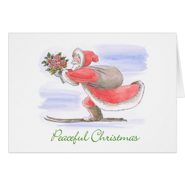 Fredlig jul hälsningskort (Framsidan Horizontal)