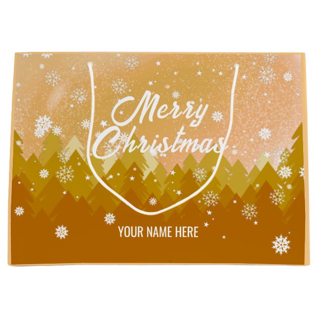 Fredlig jul i Guld White Snö - nyår (Framsidan)