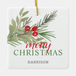 Fredlig julfred på jorden 3 bilder julgransprydnad keramik