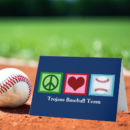 Fredlig kärlek Baseball anpassat lag Blå jul Helgkort