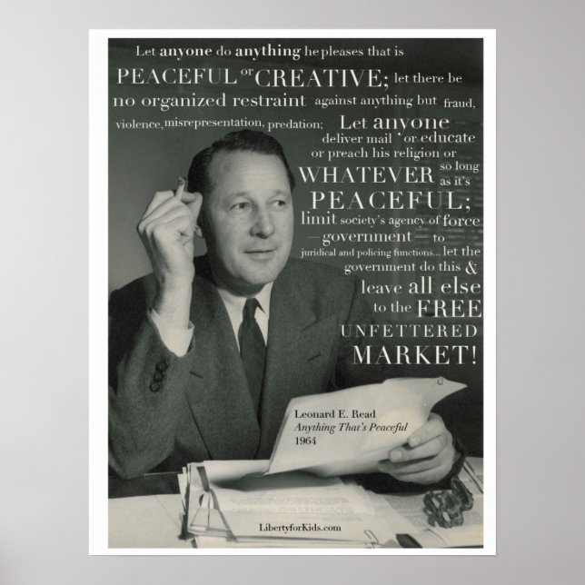 "Fredlig", L. E. Read Poster (Framsidan)