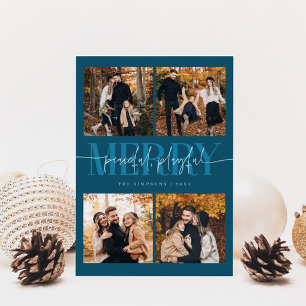 Fredlig, lekfull, snygg jul - multifoto julkort