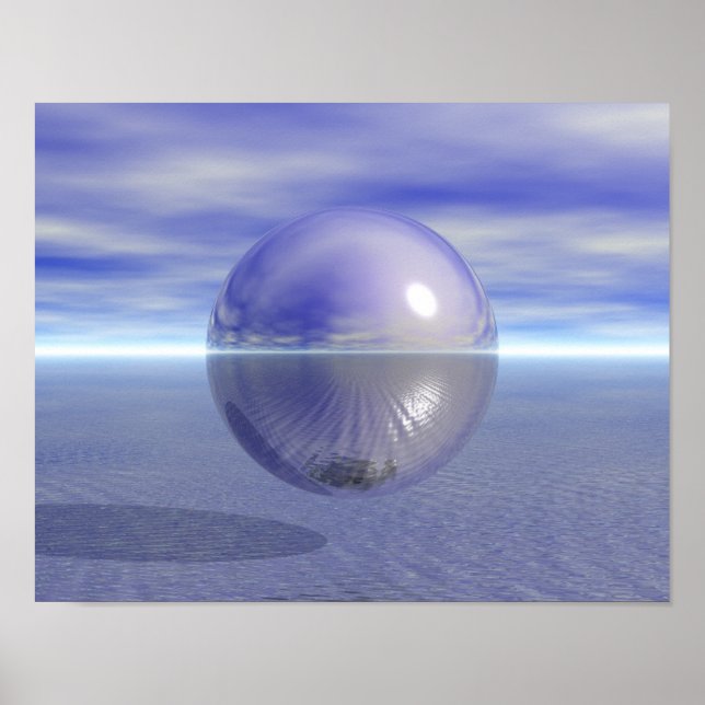 Fredlig Lila Planet Hav Kärlek Fred Harmoni Poster (Framsidan)